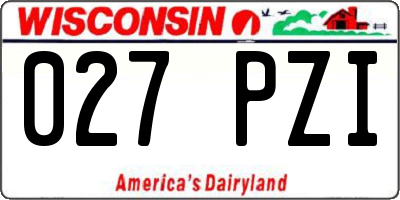 WI license plate 027PZI