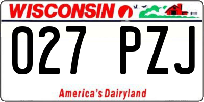 WI license plate 027PZJ