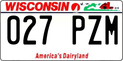 WI license plate 027PZM
