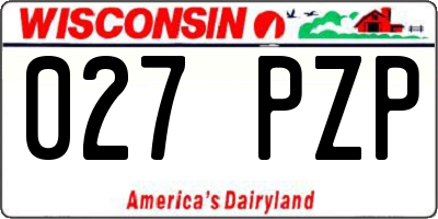 WI license plate 027PZP