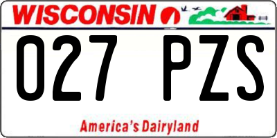 WI license plate 027PZS