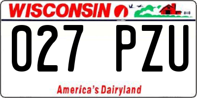 WI license plate 027PZU
