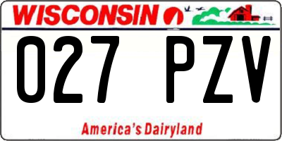 WI license plate 027PZV