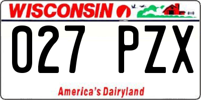 WI license plate 027PZX