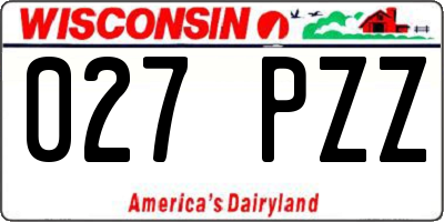 WI license plate 027PZZ