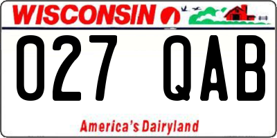 WI license plate 027QAB
