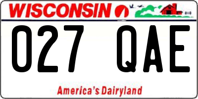 WI license plate 027QAE