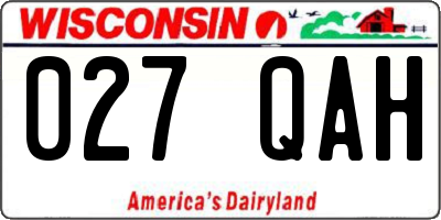 WI license plate 027QAH