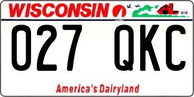 WI license plate 027QKC