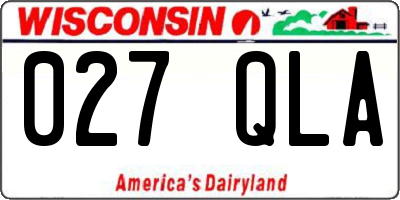 WI license plate 027QLA