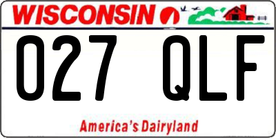 WI license plate 027QLF