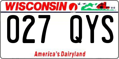 WI license plate 027QYS