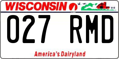 WI license plate 027RMD