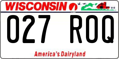 WI license plate 027ROQ