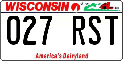 WI license plate 027RST