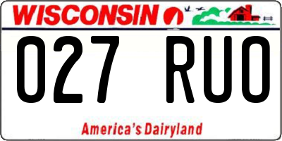 WI license plate 027RUO
