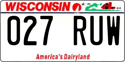 WI license plate 027RUW