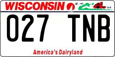 WI license plate 027TNB