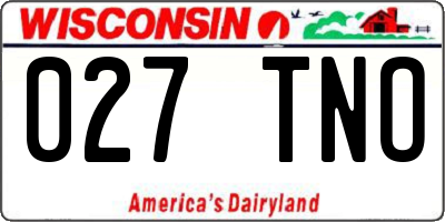 WI license plate 027TNO