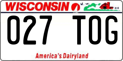 WI license plate 027TOG