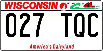 WI license plate 027TQC