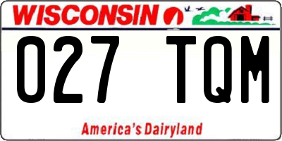 WI license plate 027TQM