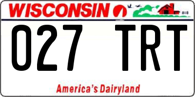 WI license plate 027TRT