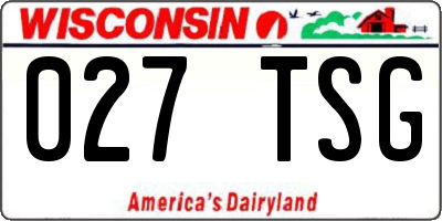 WI license plate 027TSG
