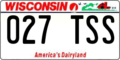 WI license plate 027TSS