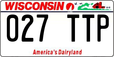 WI license plate 027TTP