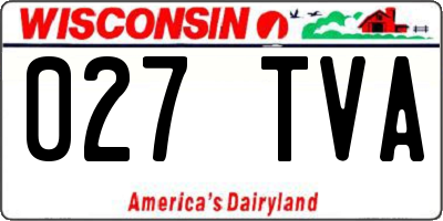 WI license plate 027TVA