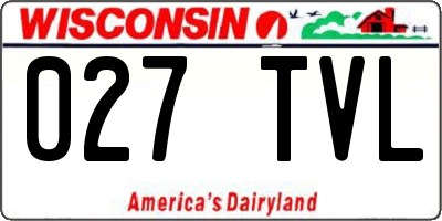 WI license plate 027TVL