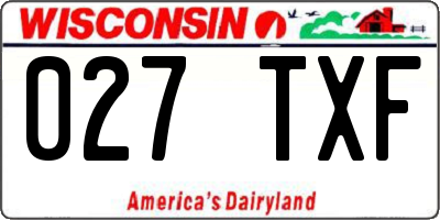 WI license plate 027TXF
