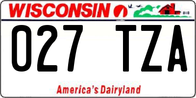WI license plate 027TZA