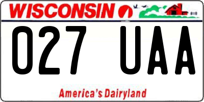 WI license plate 027UAA