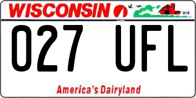 WI license plate 027UFL