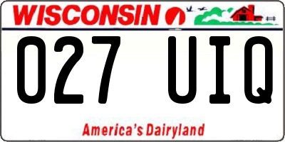 WI license plate 027UIQ