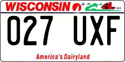 WI license plate 027UXF