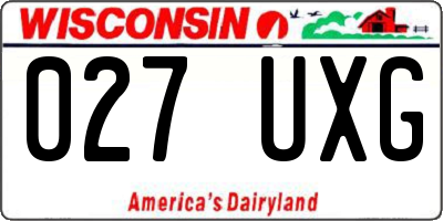 WI license plate 027UXG