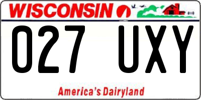WI license plate 027UXY