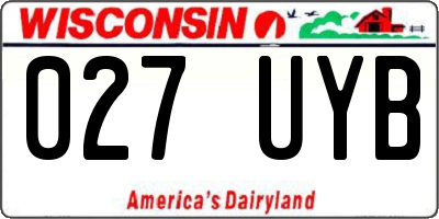 WI license plate 027UYB