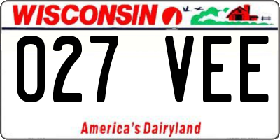 WI license plate 027VEE