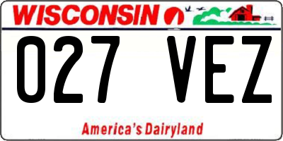 WI license plate 027VEZ