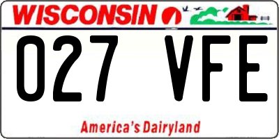 WI license plate 027VFE