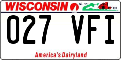 WI license plate 027VFI