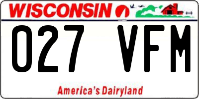 WI license plate 027VFM