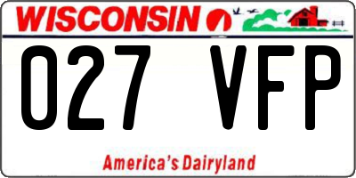 WI license plate 027VFP