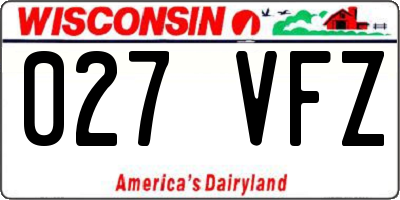 WI license plate 027VFZ