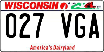 WI license plate 027VGA