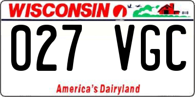 WI license plate 027VGC